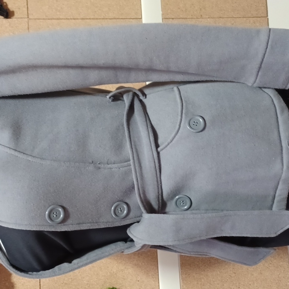 Glimmer By J.J. Basics Gray Button Down Coat With… - image 4